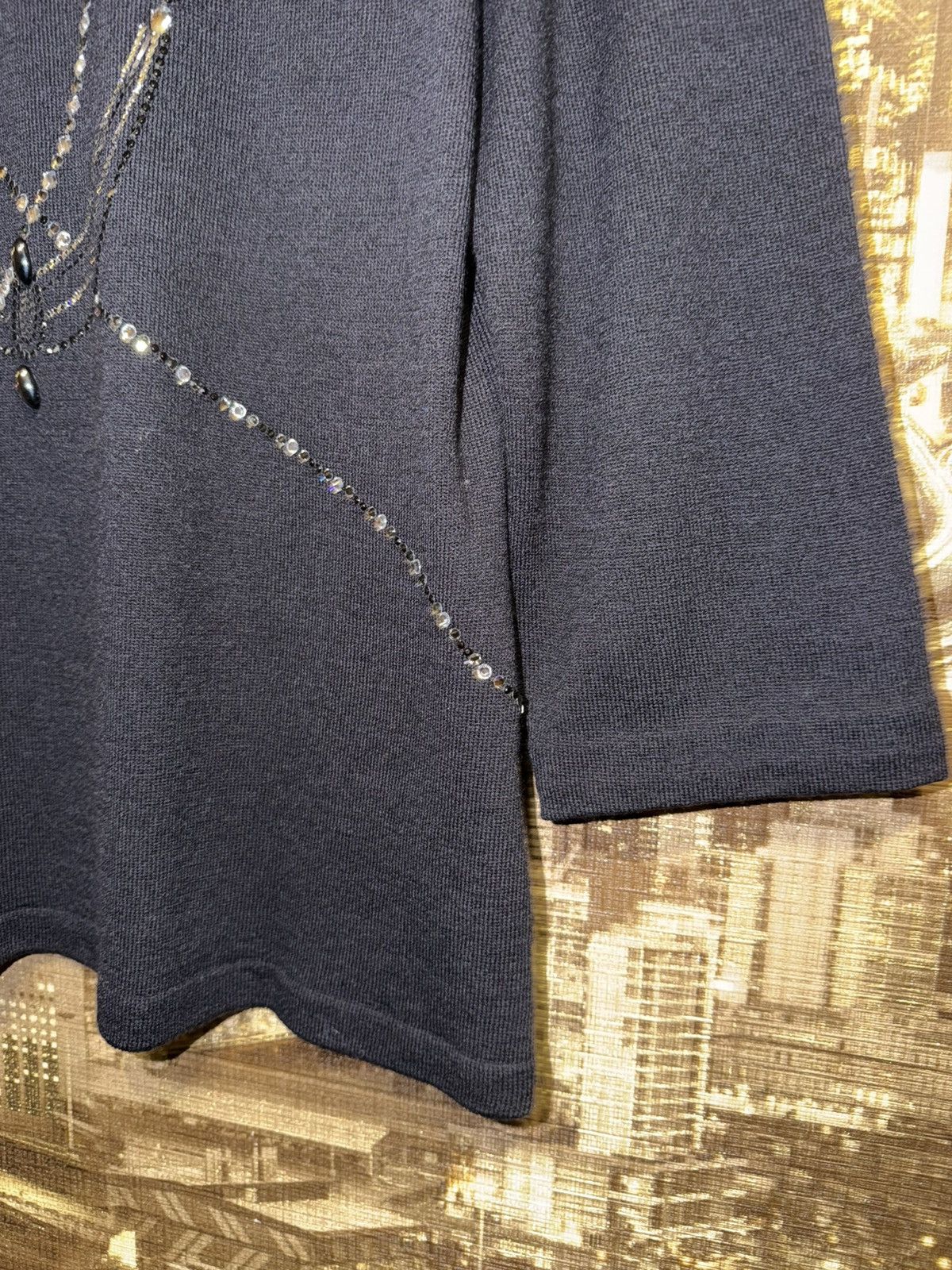 St. John Women's St. John Black & Silver Beaded Crew Neck Sweater Size M / US 6-8 / IT 42-44 - 6 Thumbnail