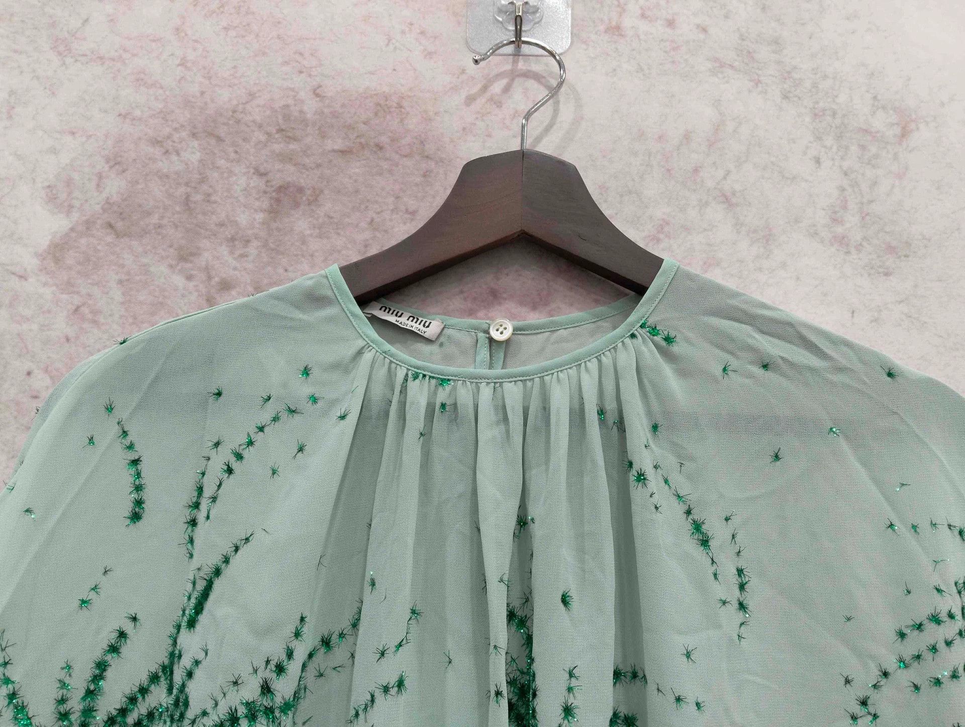 Miu Miu MIU MIU Green Short-Sleeve Top 40 Size S / US 4 / IT 40 - 6 Thumbnail