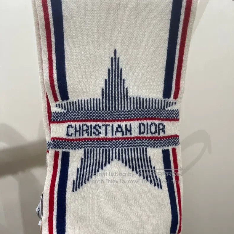 Dior Dior Five-pointed star slogan woollen cashmere scarf Size ONE SIZE - 4 Thumbnail