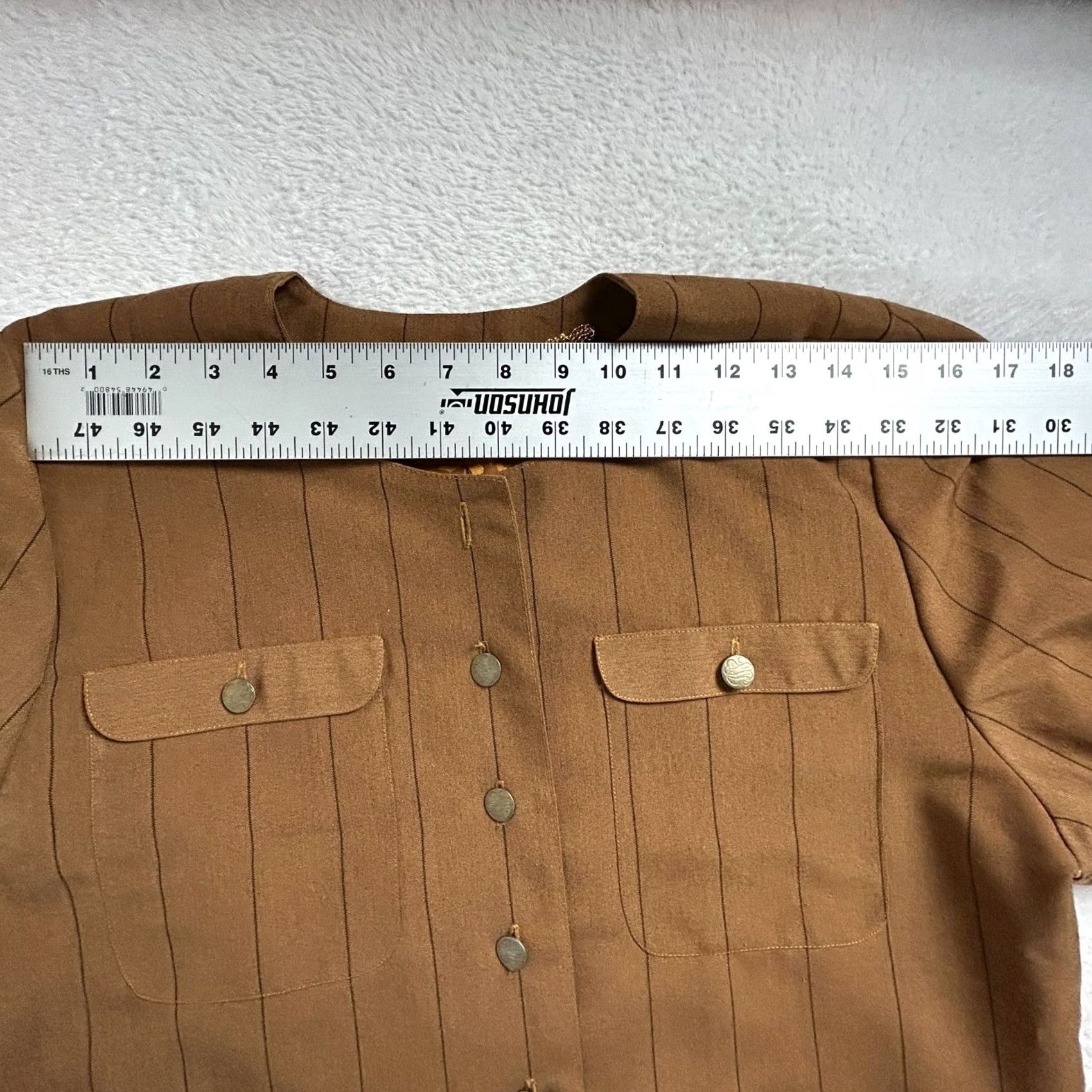 Vintage Vintage Jugoexport Mirjana Maric Womens Pinstripe Blazer Jacket Small Brown Size S / US 4 / IT 40 - 7 Thumbnail