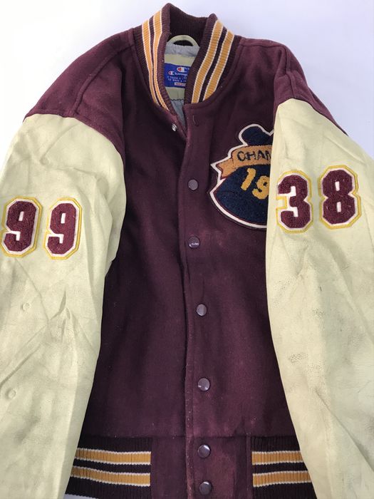 Champion 90s Champion 1919 Varsity Jacket Leather Sleeve | Grailed