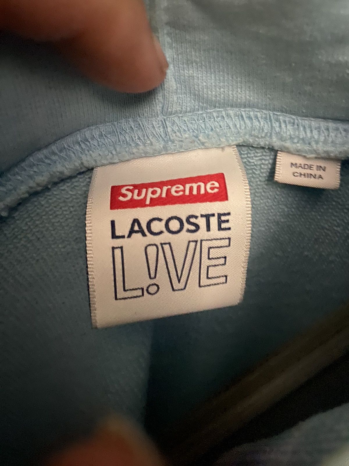 Lacoste × Supreme Supreme x Lacoste Blue Hoodie Size US L / EU 52-54 / 3 - 7 Thumbnail