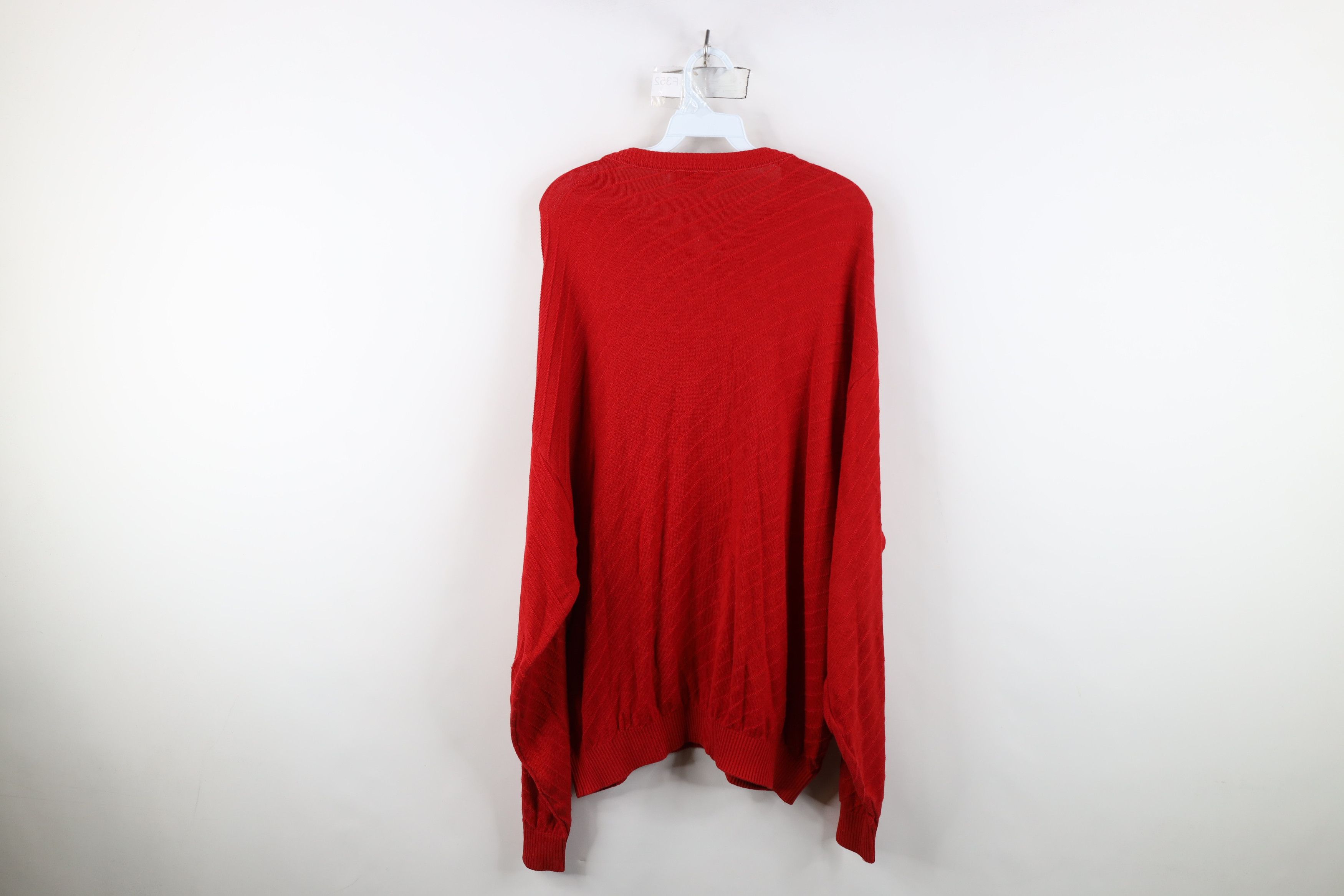 St. Croix Vintage 90s St Croix Knits Ribbed Knit Crewneck Sweater Red Size US XL / EU 56 / 4 - 10 Thumbnail