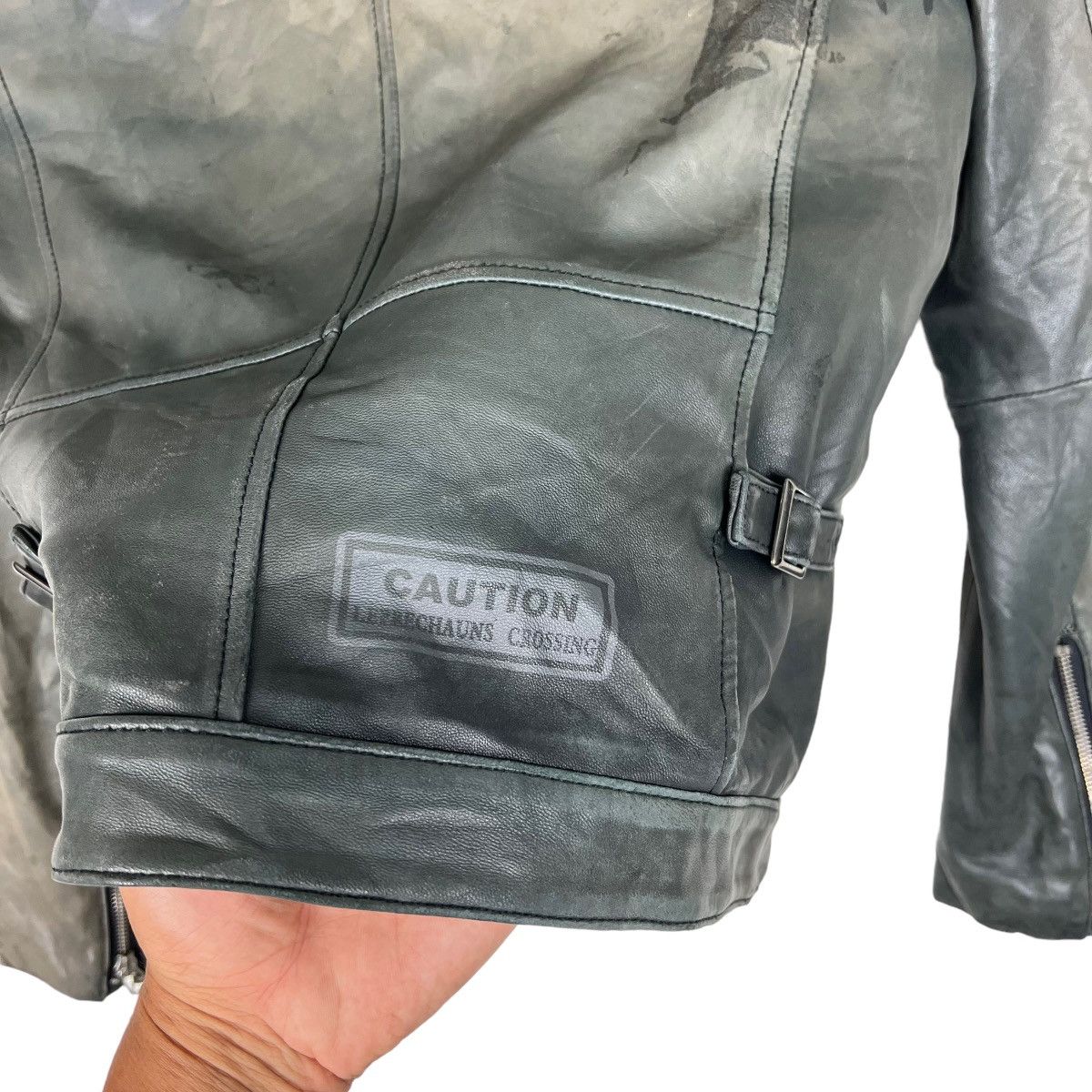 Frapbois 🔥 FRAPBOIS ASYMMETRICAL DYED LEATHER MOTO JACKET Size US S / EU 44-46 / 1 - 9 Thumbnail