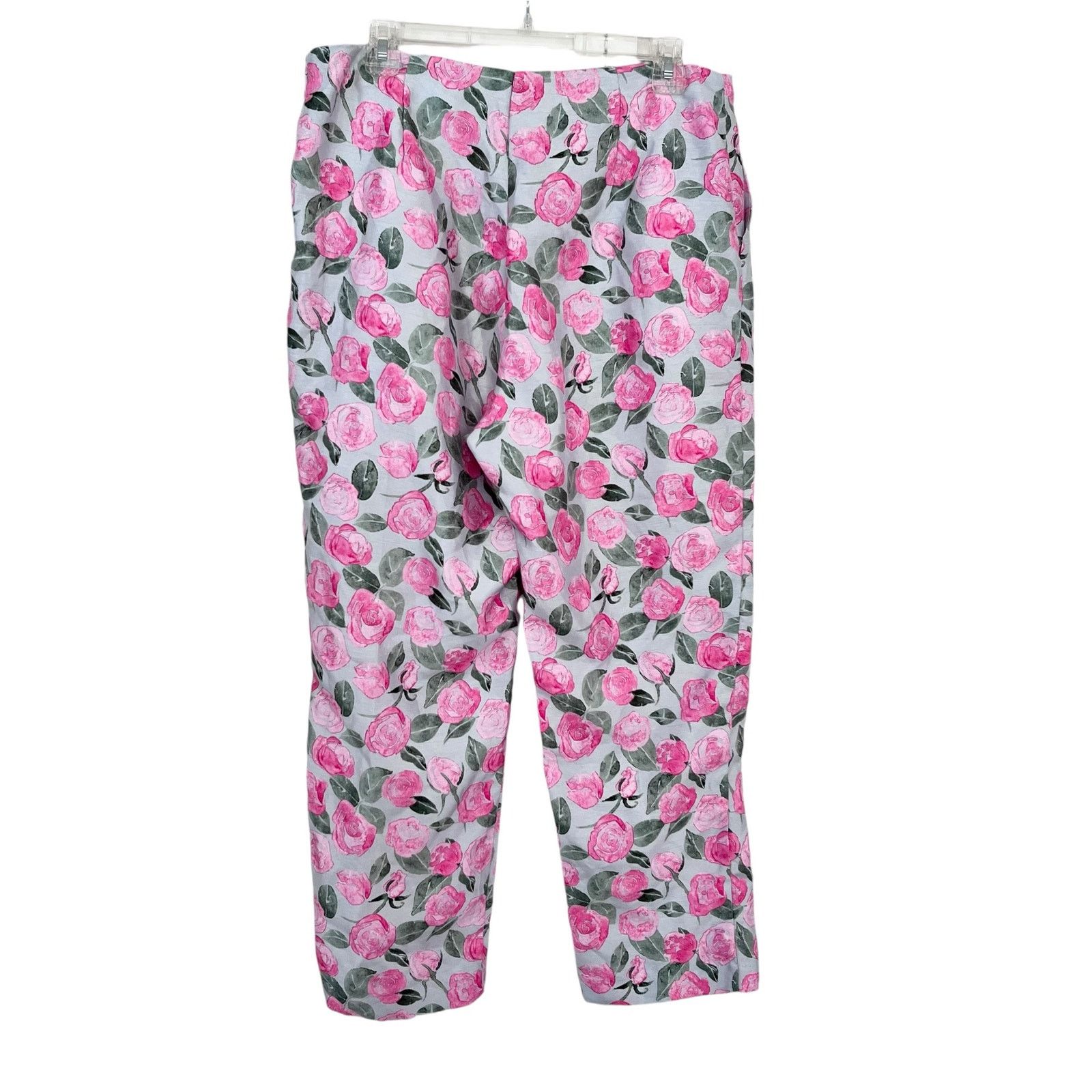 H&M H&M floral woven pink white dress pants with a sheen size 14 Size 36" / US 14 / IT 50 - 1 Thumbnail