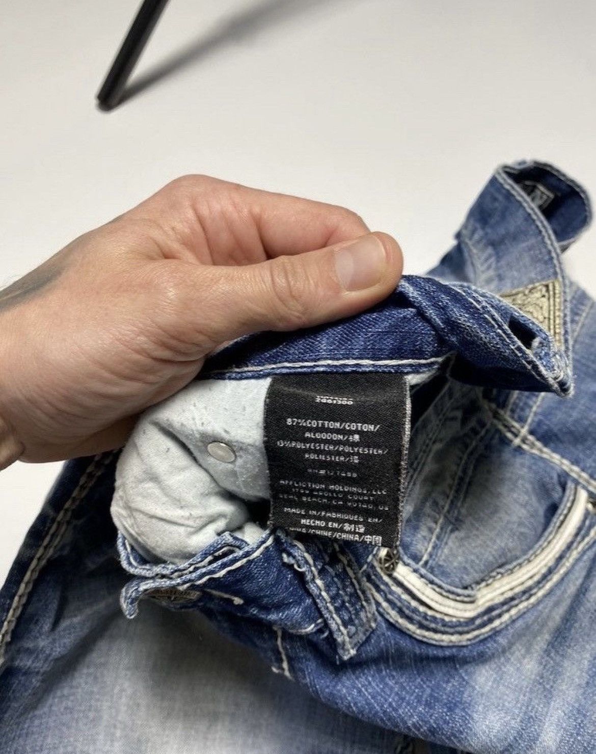 Affliction Y2K Affliction Cross Embroidered Logo Jeans Like Chrome Size US 32 / EU 48 - 15 Thumbnail