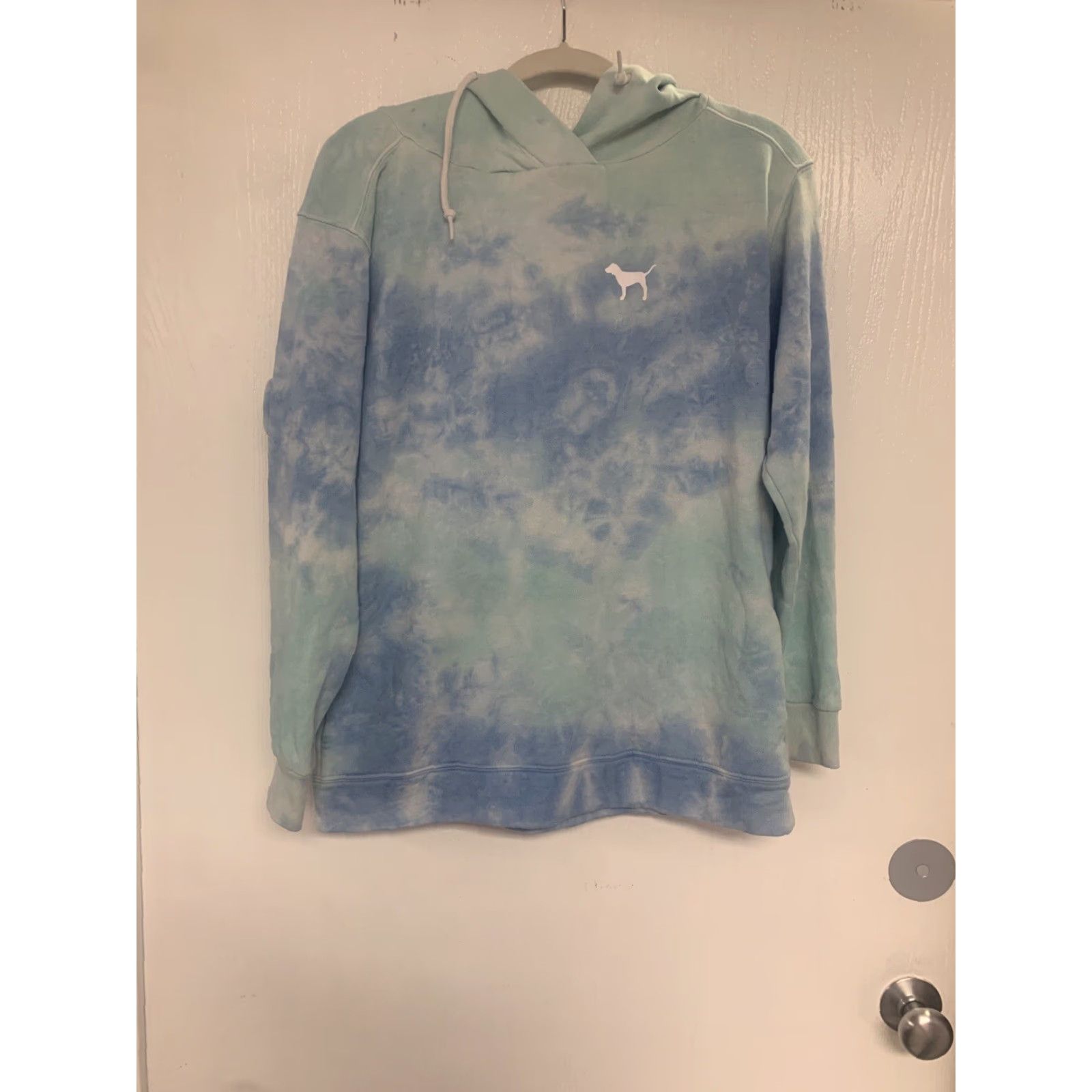 Victoria's Secret VICtORIA'S SECRET Sweater Hoodie XS Women's Blue Tye Dye Pullover Hooded Pockets Fleece Pullover Activewear Logo Colorful Sheer? Size XS / US 0-2 / IT 36-38 - 3 Thumbnail
