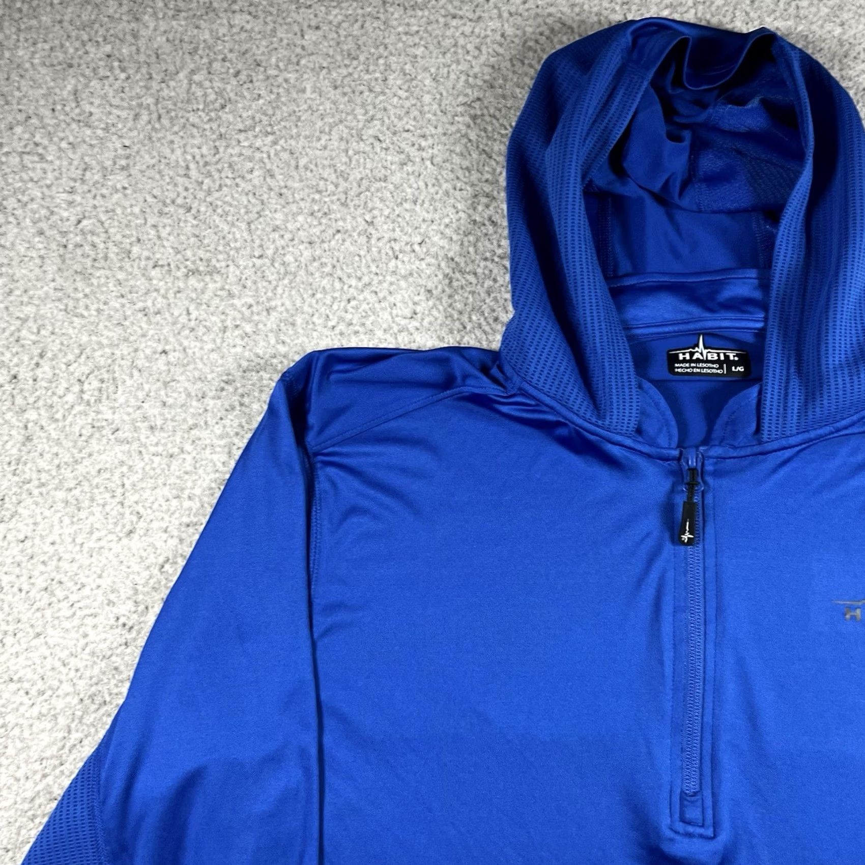 Habitat Habit Hoodie Mens L Blue Long Sleeve Lightweight Performance Fishing Outdoor Size US L / EU 52-54 / 3 - 4 Thumbnail