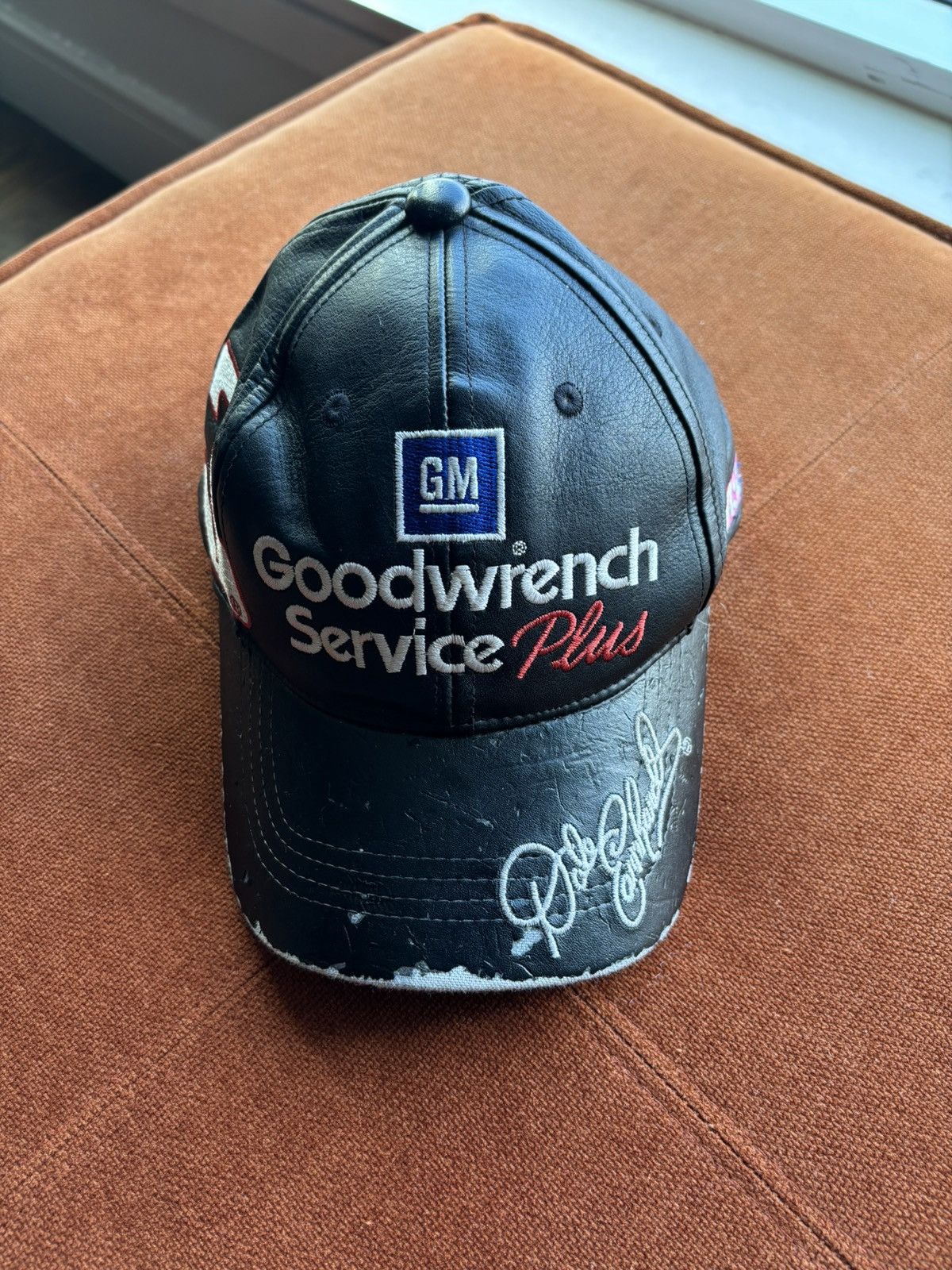 NASCAR VINTAGE 90s NASCAR x DALE EARNHARDT BLACK LEATHER CAP Size ONE SIZE - 1 Thumbnail