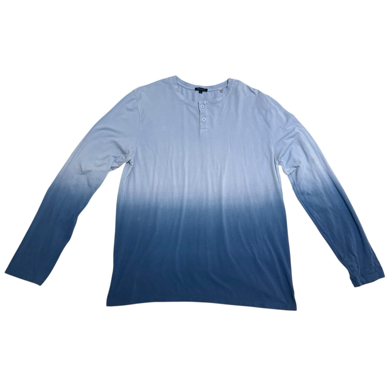 PATRICK ASSARAF Patrick Assaraf Stretch Pima Cotton Henley Ombre Blue Large Size US L / EU 52-54 / 3 - 1 Thumbnail