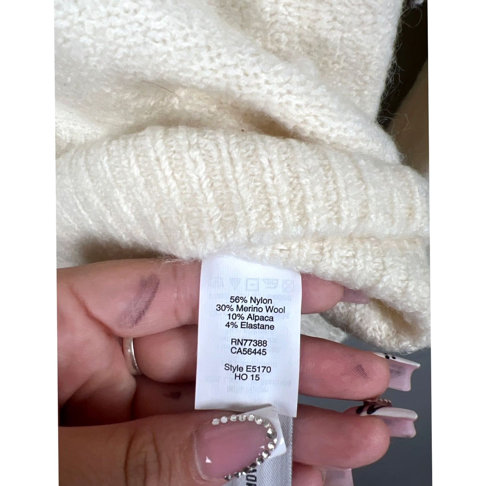 Madewell MADewell Snowglobe Bobble Turtleneck White Pullover Sweatshirt Nylon/Wool XS Women Pullover) Size XS / US 0-2 / IT 36-38 - 4 Thumbnail