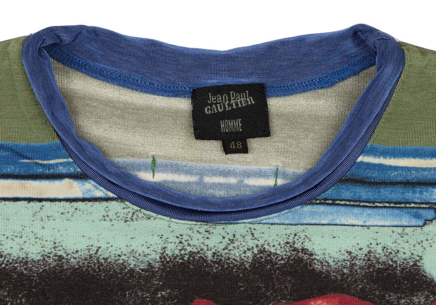 Jean Paul Gaultier Rose Print Nylon Stretch T-Shirt in Red Multi, Size 48 Size US M / EU 48-50 / 2 - 5 Thumbnail