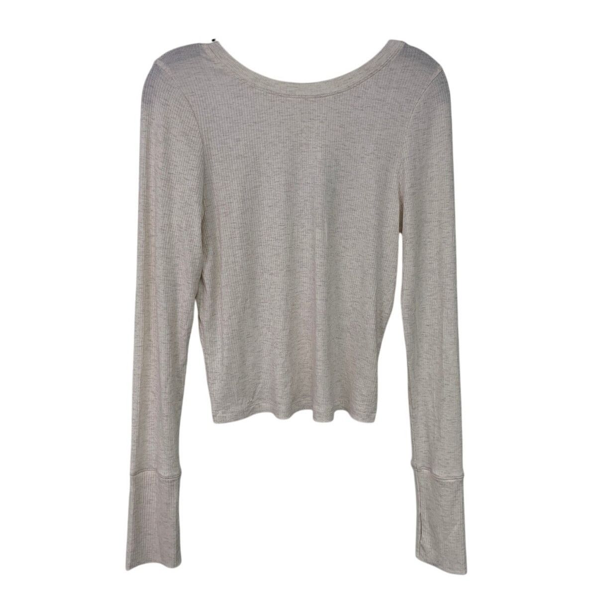 American Eagle Outfitters New Aerie Long Sleeve Scoop Back Thumb Hole Ribbed Top Size S / US 4 / IT 40 - 1 Thumbnail