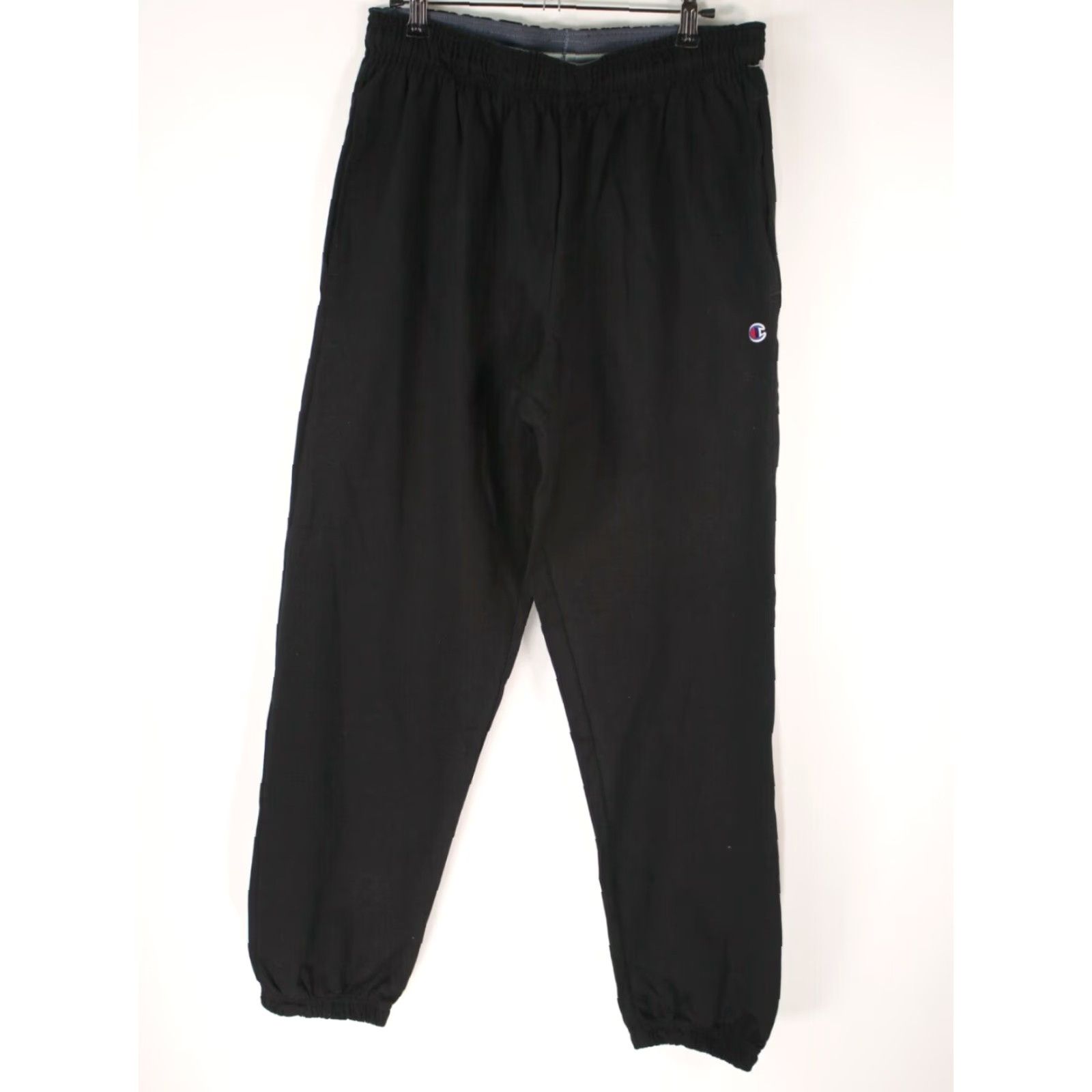 Champion VINTAGE Champion Mens Black Sweatpants Activewear Drawstring Size Medium Tapered Leg Gym Lounge Size US 31 - 2 Thumbnail