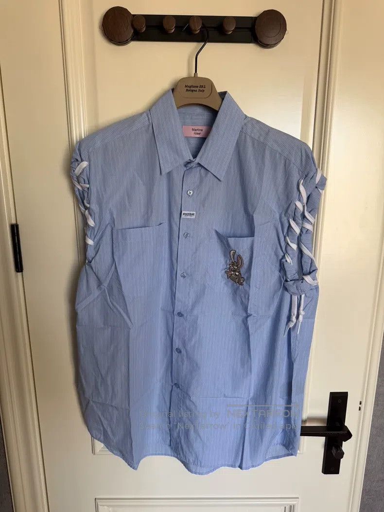 Other Martine Rose Blue Stripe Bugs Bunny Embroidered Shirt Size XS / US 0-2 / IT 36-38 - 1 Thumbnail