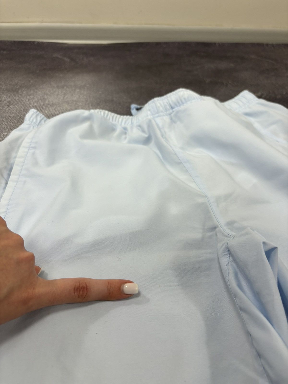 Nike Vintage Nike Y2K Swoosh Baby Blue Hype Shorts Size US 34 / EU 50 - 8 Thumbnail