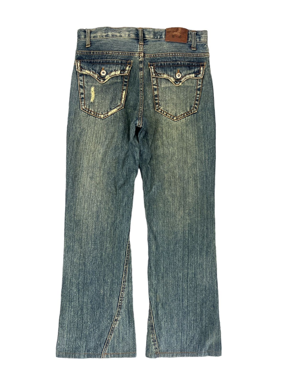 Japanese Brand × Vintage FLARED💥NYLAUS RIPPED DISTRESSED DENIM PANT Size US 32 / EU 48 - 7 Thumbnail