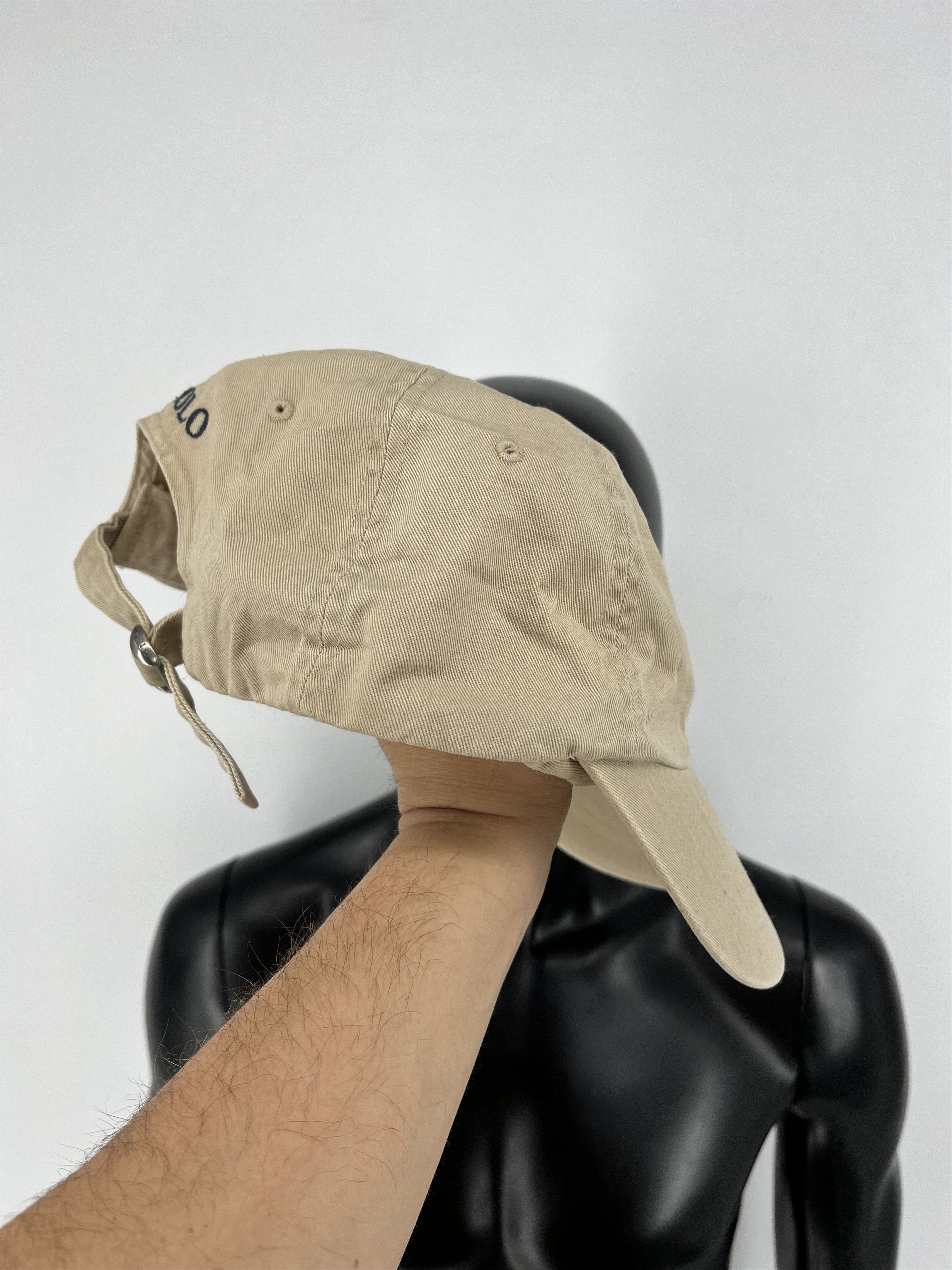 Polo Ralph Lauren Vintage Y2K Polo Ralph Lauren Beige Cotton Cap Size ONE SIZE - 3 Thumbnail