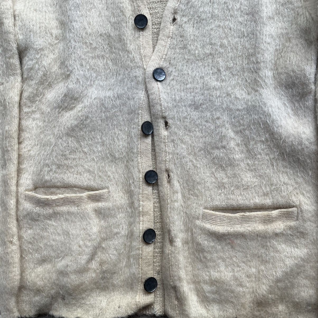 Crazy 60s Mohair Cardigan Distressed Campus Wool Kurt Cobain