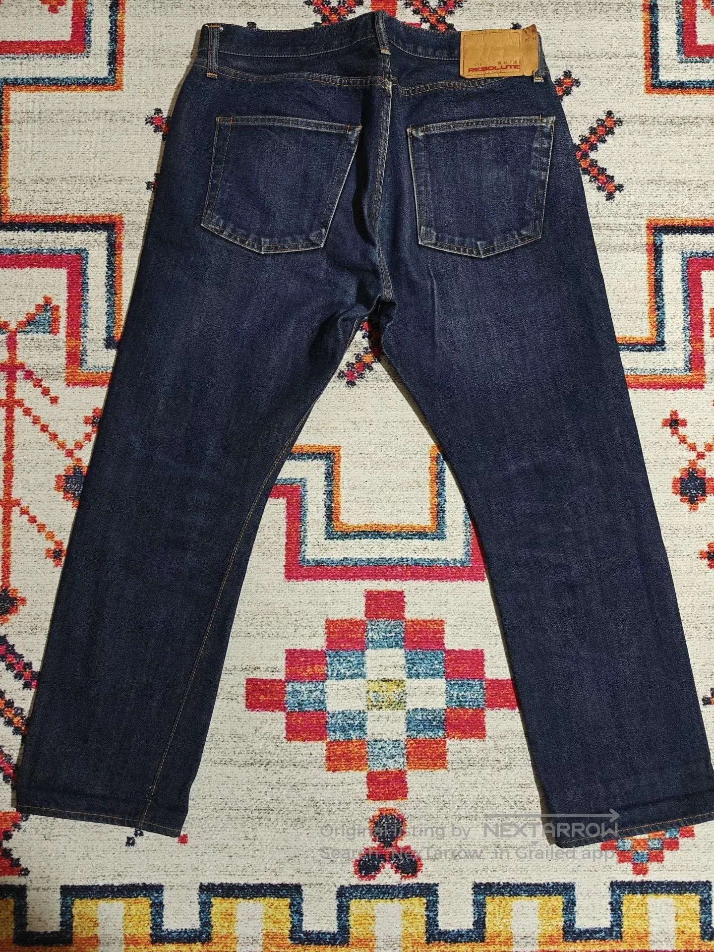 RESOLUTE RESOLUTE 710 Retro Slim Straight Raw Jeans. Size US 36 / EU 52 - 5 Thumbnail