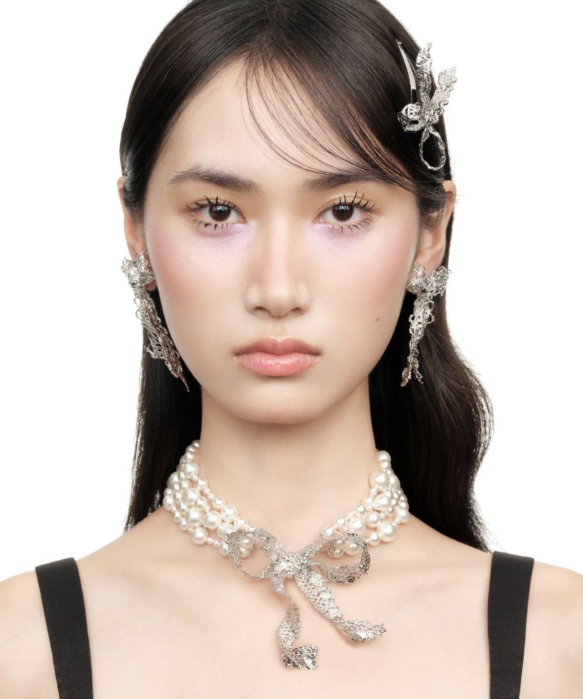 Shushu/Tong YVMIN × SHUSHU/TONG Lace Bow Imitation Pearl Necklace Size ONE SIZE - 4 Thumbnail