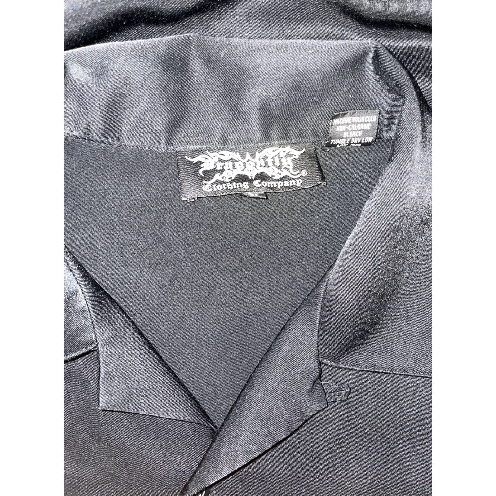 Vintage DragonFly Button-Down Shirt Mens M Black 100% Polyester Short Sleeve Shirt Size US M / EU 48-50 / 2 - 7 Thumbnail
