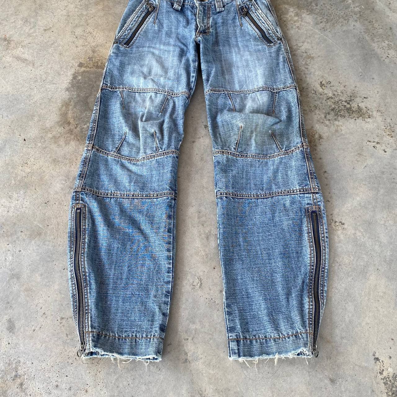 5351 POUR LES HOMMES × Beauty Beast × Japanese Brand JAPANESE BUONA GIORNATA DISTRESSED BIKER JEAN ZIPPER ANKLE Size US 29 - 3 Thumbnail