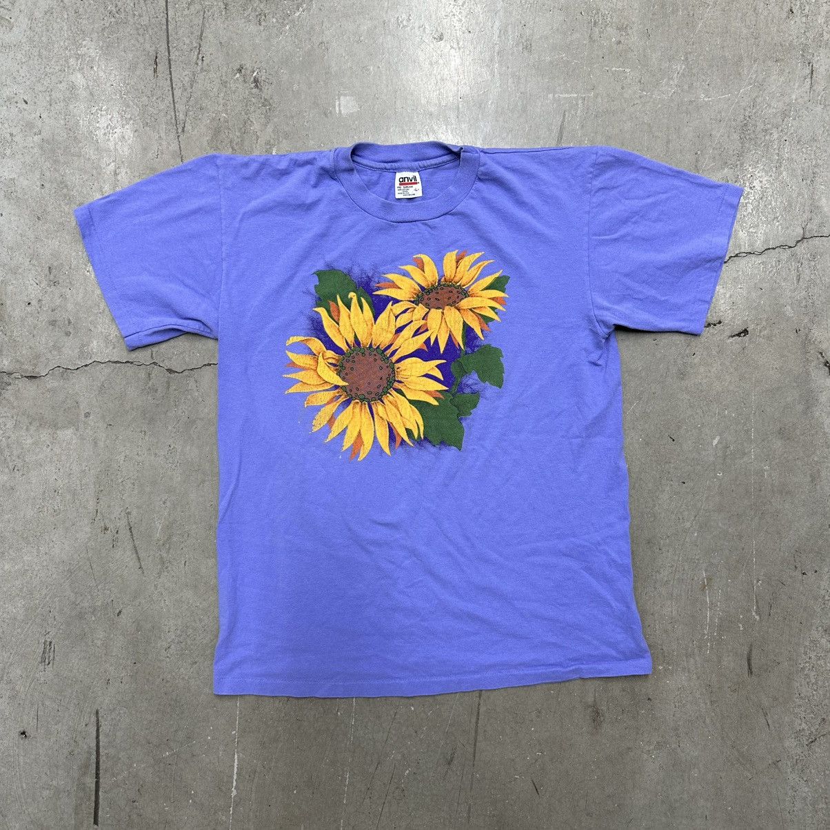 Japanese Brand × Vintage Vintage 90s Nature Flower Lavender Sunflower Tee Size US L / EU 52-54 / 3 - 1 Thumbnail