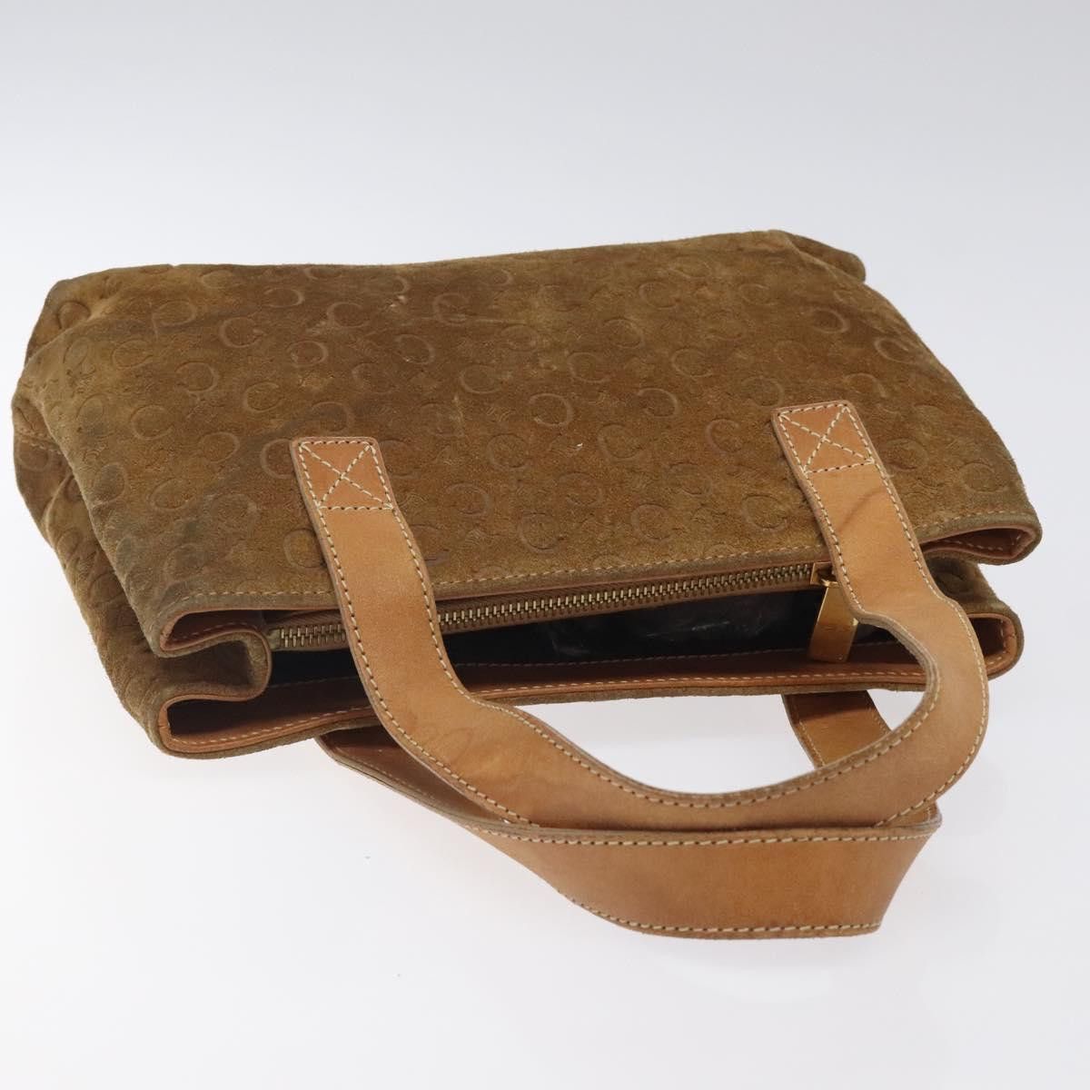 Celine CELINE Macadam Canvas Hand Bag Suede Brown Gold Size ONE SIZE - 6 Thumbnail