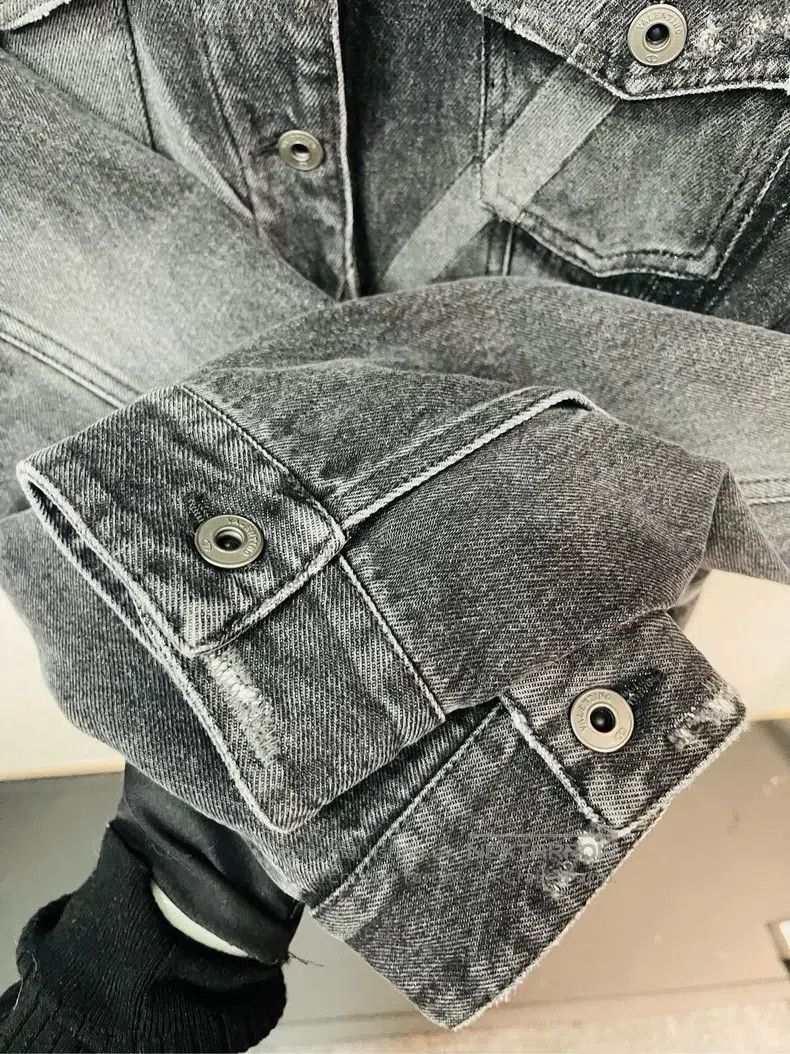 Valentino Valentino Black washed denim jacket Size L / US 10 / IT 46 - 5 Thumbnail