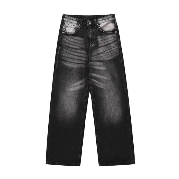 VIBE Men's high street loose casual contrast color washed jeans Size US 34 / EU 50 - 6 Thumbnail