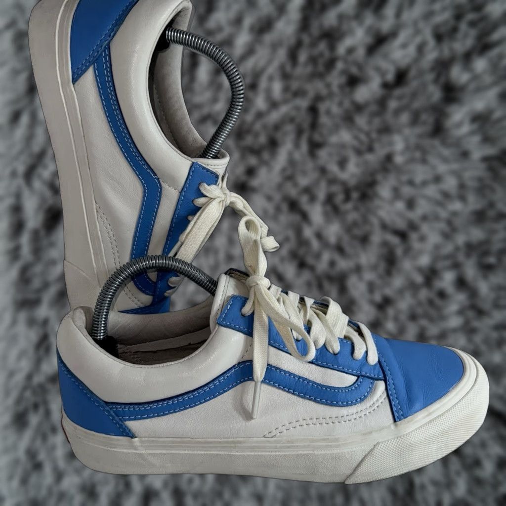 Vans Vans Old Skool Blue/White Skate Shoe 721454 Lace Up Low Top Unisex M 8.5 W 10 Size US M / EU 48-50 / 2 - 1 Thumbnail