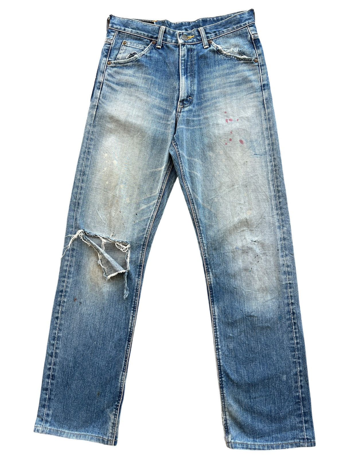Lee Vintage 90s Lee Rider Distressed Denim Jeans 31x29 Size US 31 - 2 Thumbnail
