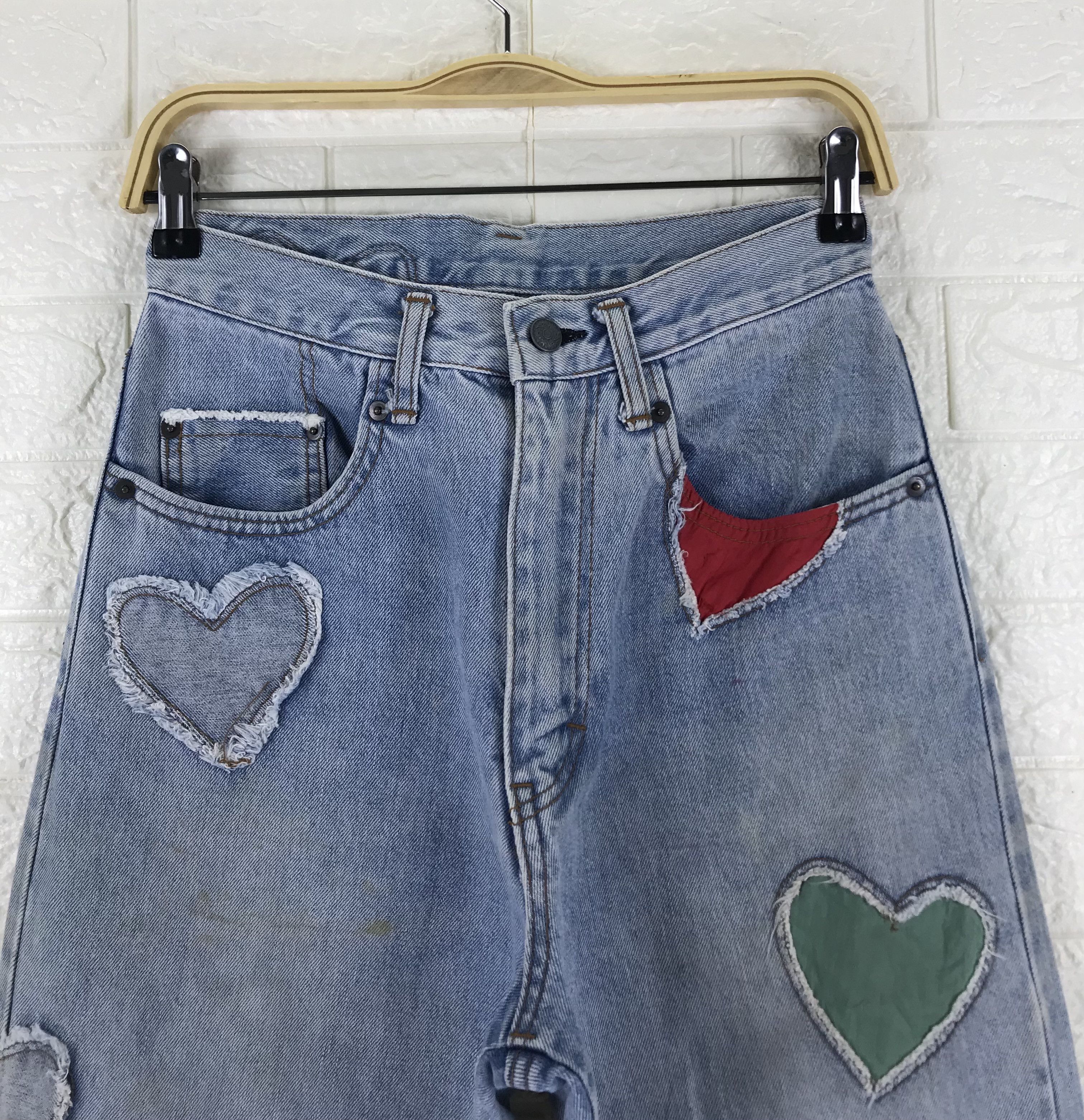Japanese Brand RNA Inc Love Patched Jeans Size 27" / US 4 / IT 40 - 2 Thumbnail