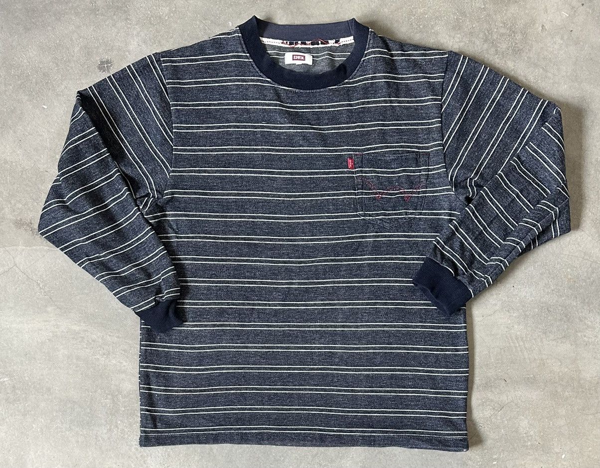 Edwin VINTAGD EDWIN POCKET STRIPES SWEATSHIRT Size US M / EU 48-50 / 2 - 1 Thumbnail
