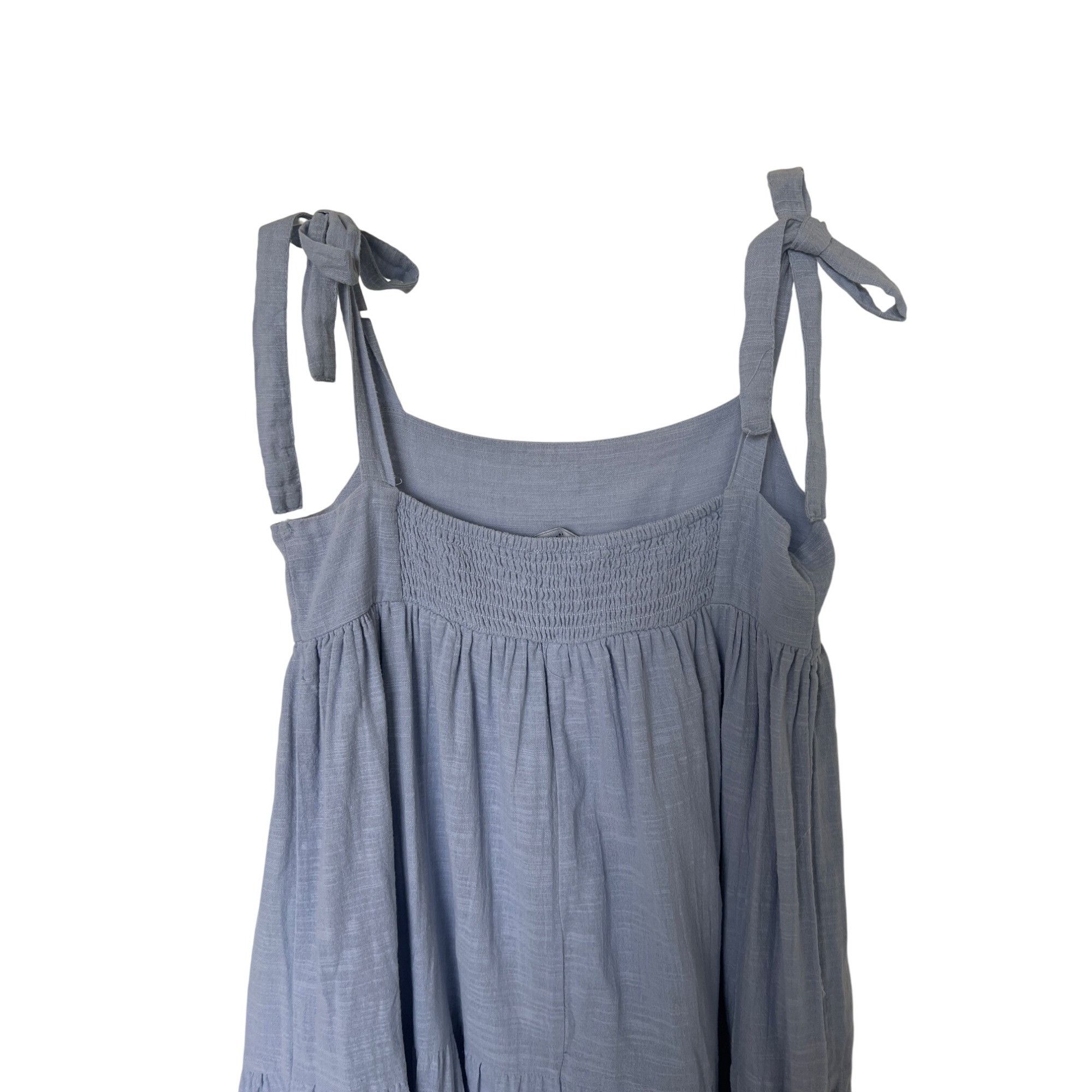 Zara Zara Blue Tie-Strap Tiered Maxi Dress With Smocked Back Size S / US 4 / IT 40 - 8 Thumbnail