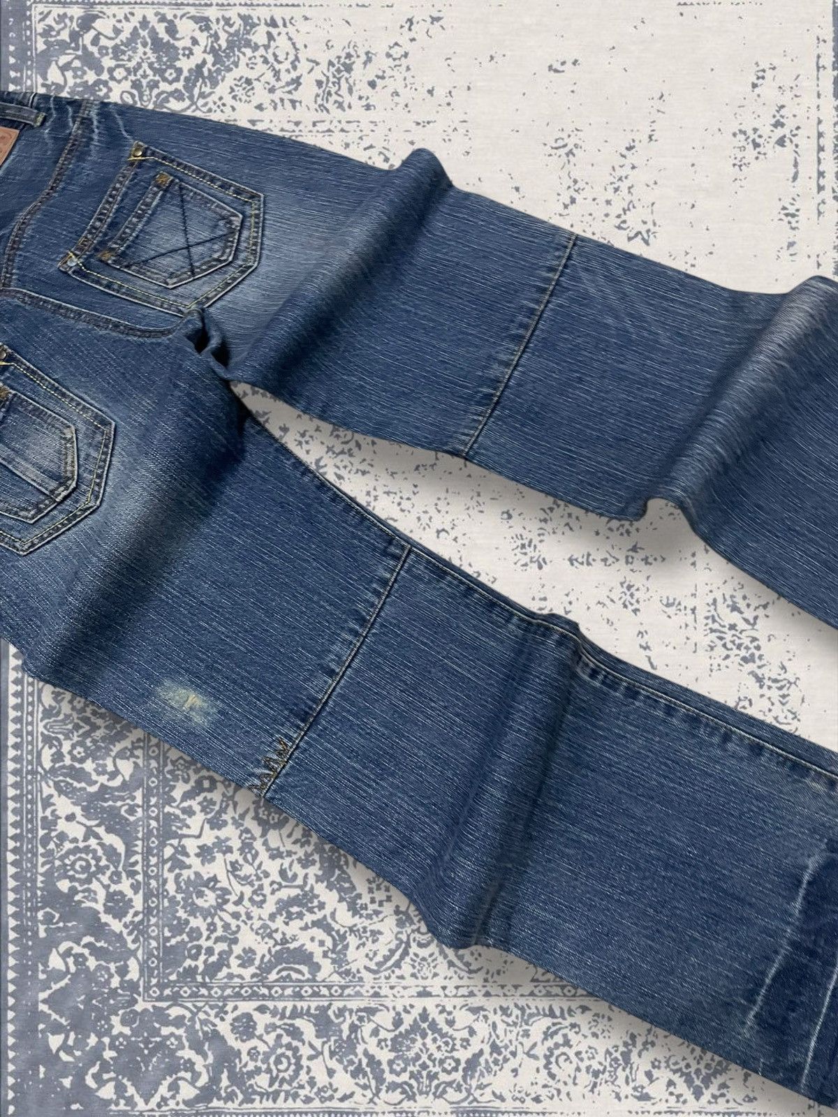 Designer × Japanese Brand × Vintage Vintage 1990s Japan Designer Wavelist Distressed Denim Size US 27 - 13 Thumbnail