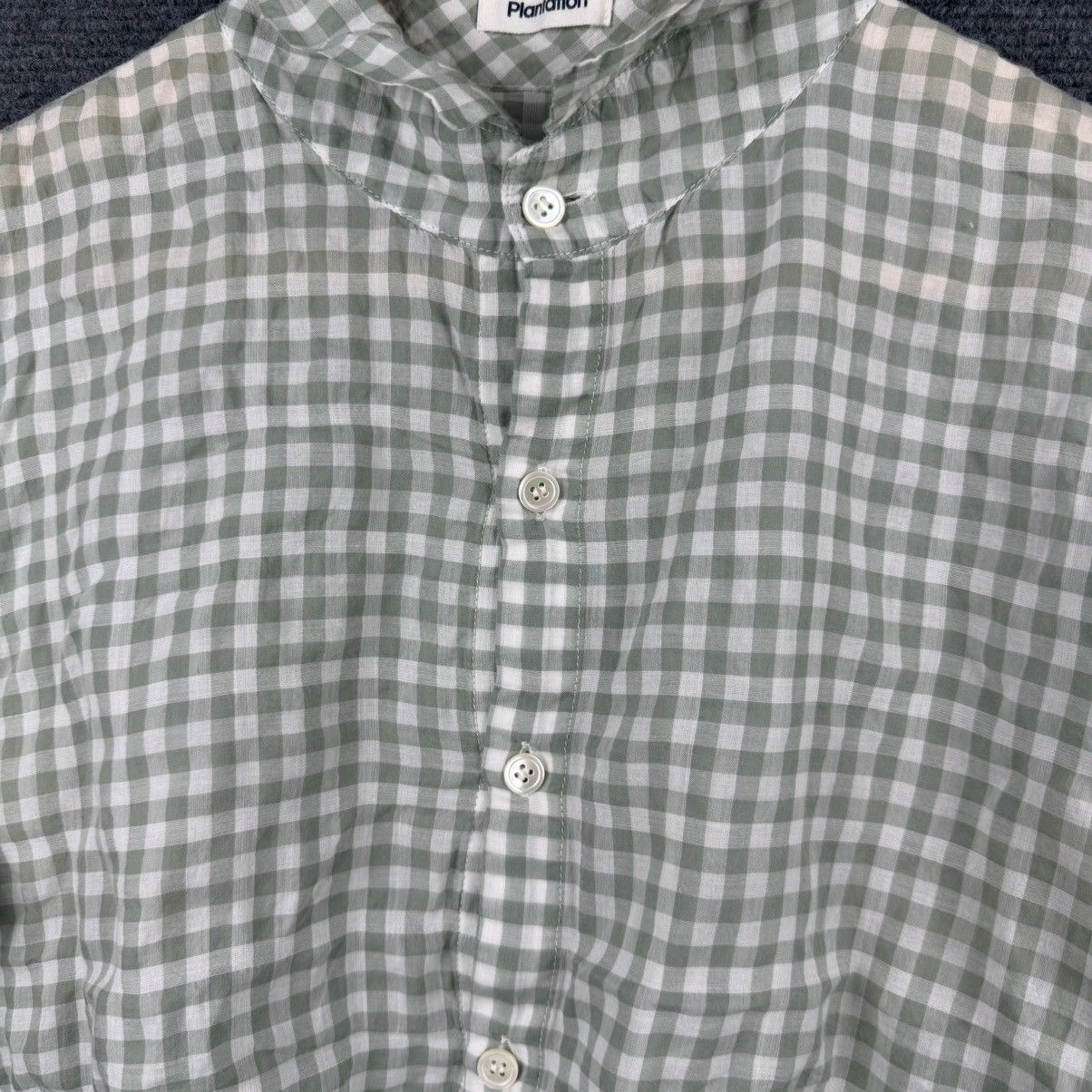 Issey Miyake Plantation (A-net) Gingham Seersucker Stand Collar Shirt Size US M / EU 48-50 / 2 - 2 Thumbnail