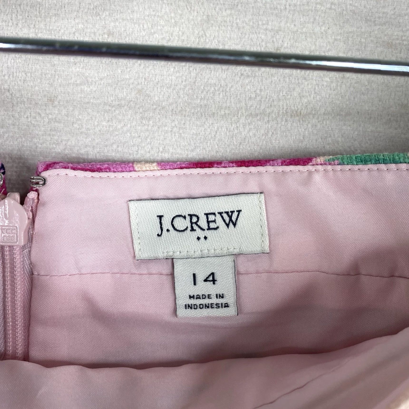 J.Crew J. CREW Skirt Womens 14 Pink Floral Structured Cotton Lined Zip Pencil Preppy Vintage: No Size 36" / US 14 / IT 50 - 3 Thumbnail