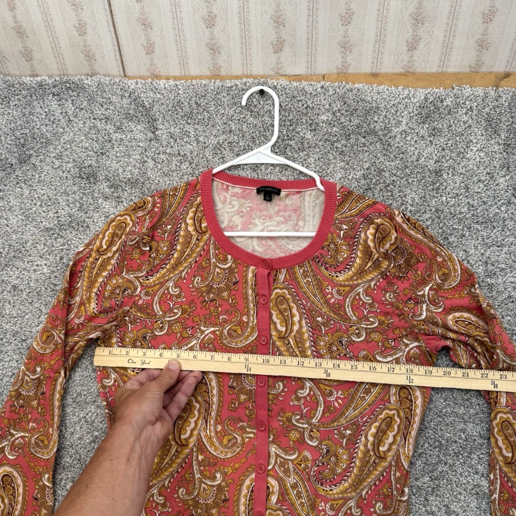 Talbots Talbots Cardigan Sweater L Paisley Boho Classic Preppy Librarian Quiet Luxury Size L / US 10 / IT 46 - 2 Thumbnail