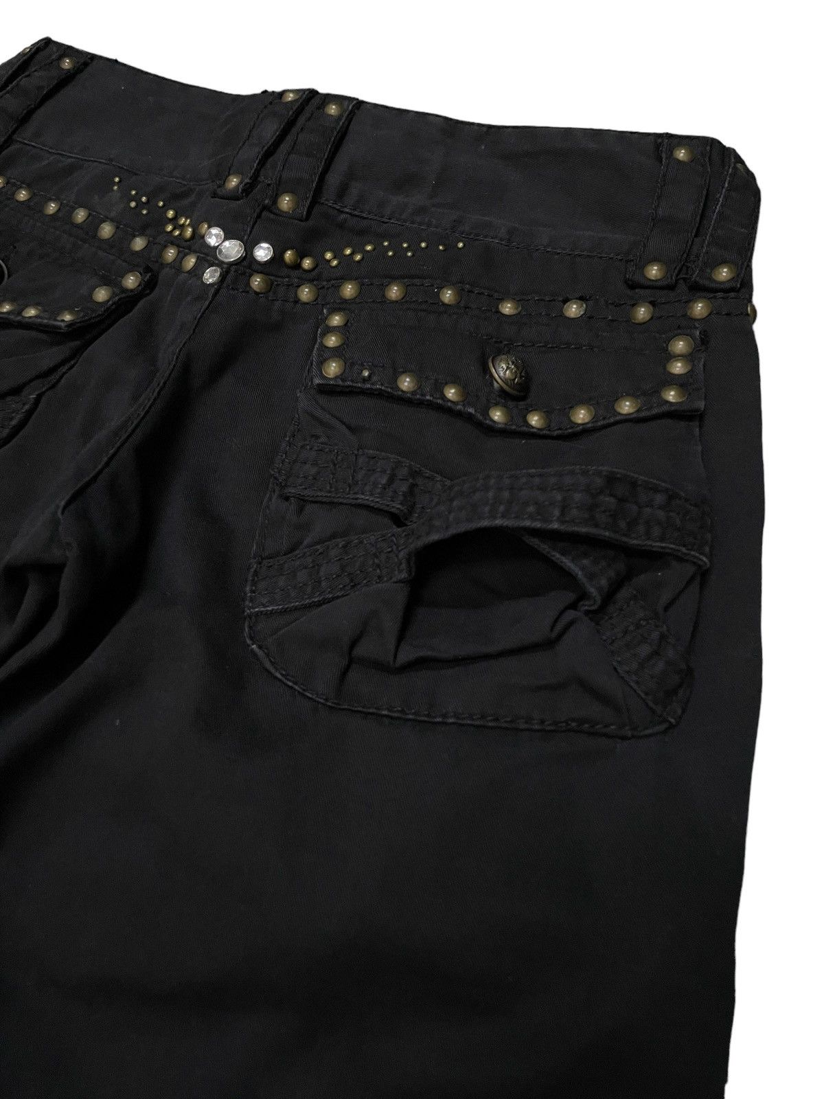 Japanese Brand × Le Grande Bleu (L.G.B.) × MOUSSY Moussy Japan Heavy Studded Flared Dancer Cargo Pants Size US 28 / EU 44 - 12 Thumbnail