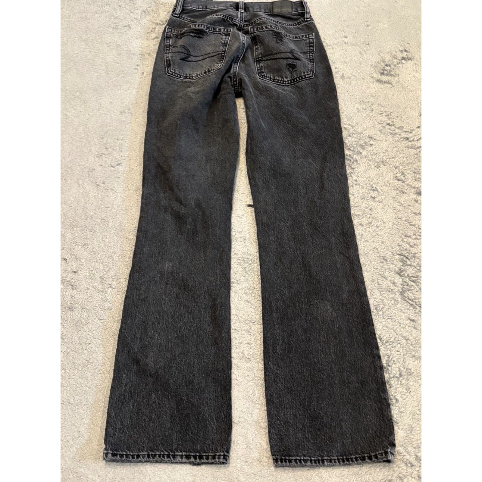 American Eagle Outfitters VINTAGE American Eagle Jeans Womens 00R Faded Black 90s Bootcut Distressed Stretch Denim Size 24" / US 00 / IT 34 - 8 Thumbnail