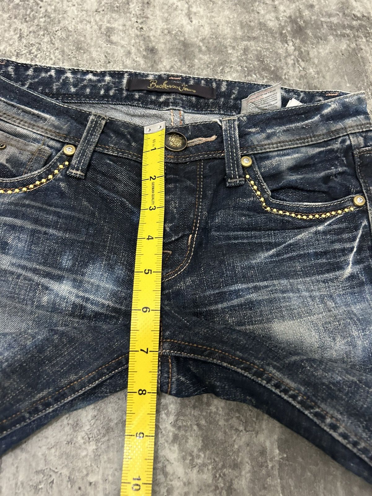 If Six Was Nine × Japanese Brand × Le Grande Bleu (L.G.B.) Buckaro Design Acid Wash Pattern Distressed Denim Pants Size 28" / US 6 / IT 42 - 19 Thumbnail
