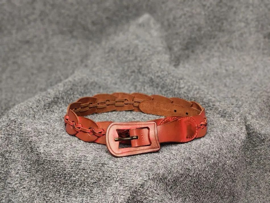 Diesel Vintage Diesel Brown Leather Braided Orange belt Y2K Style Size ONE SIZE - 1 Thumbnail