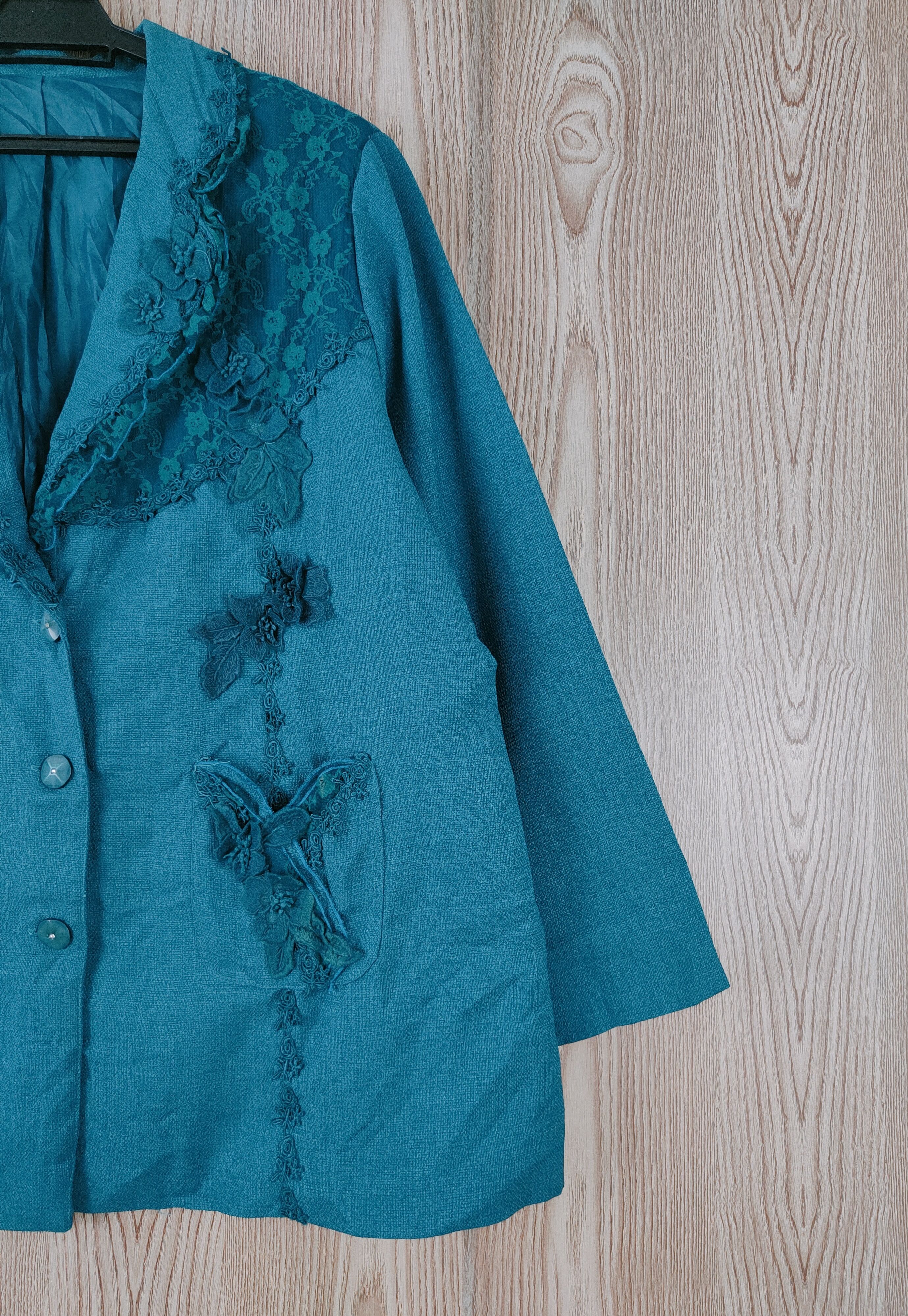 Japanese Brand × Vintage Sun Wind Emerald Blazers (Luxury Classic Art Design) Size L / US 10 / IT 46 - 6 Thumbnail