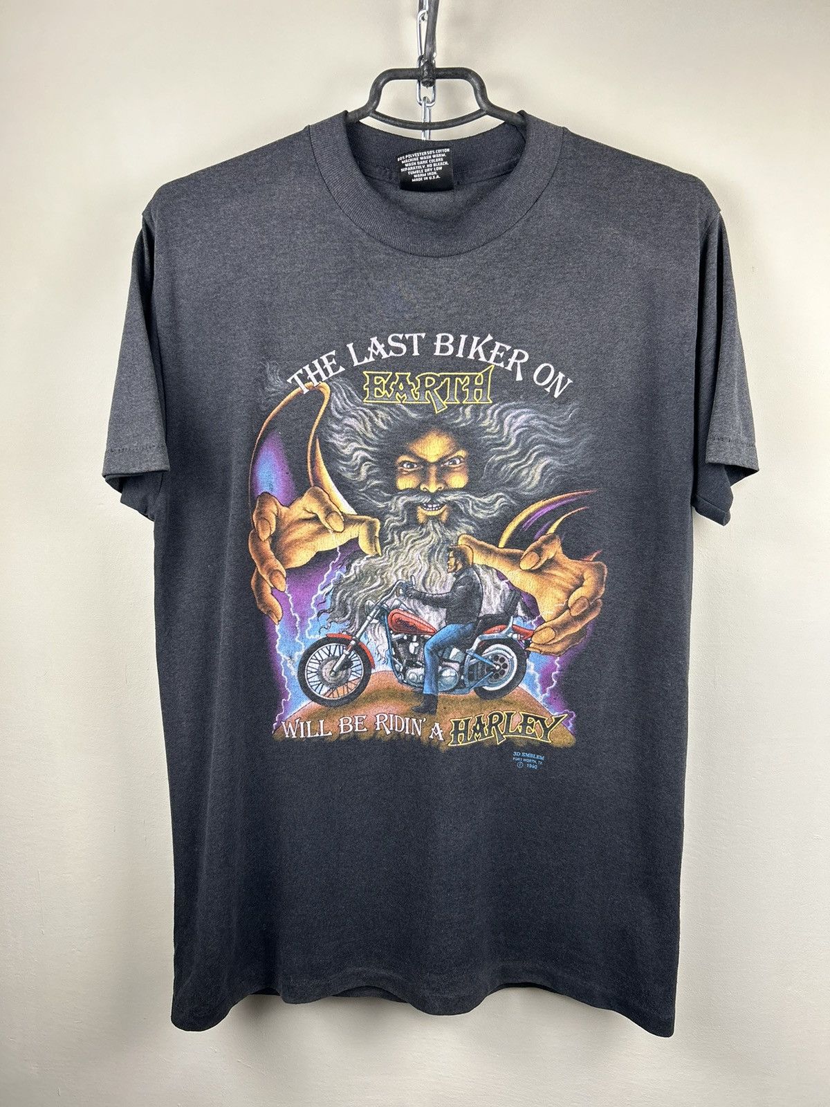 Harley Davidson Vintage 90s Harley Davidson The Last Biker on Earth Wizard Size US L / EU 52-54 / 3 - 1 Thumbnail