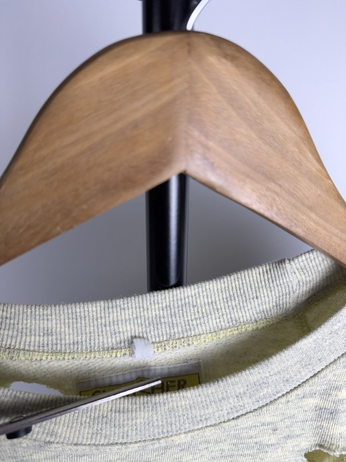 Japanese Brand Distressed Sweatshirt Switcher Grunge Crewneck Gray/Yellow Size US L / EU 52-54 / 3 - 9 Thumbnail