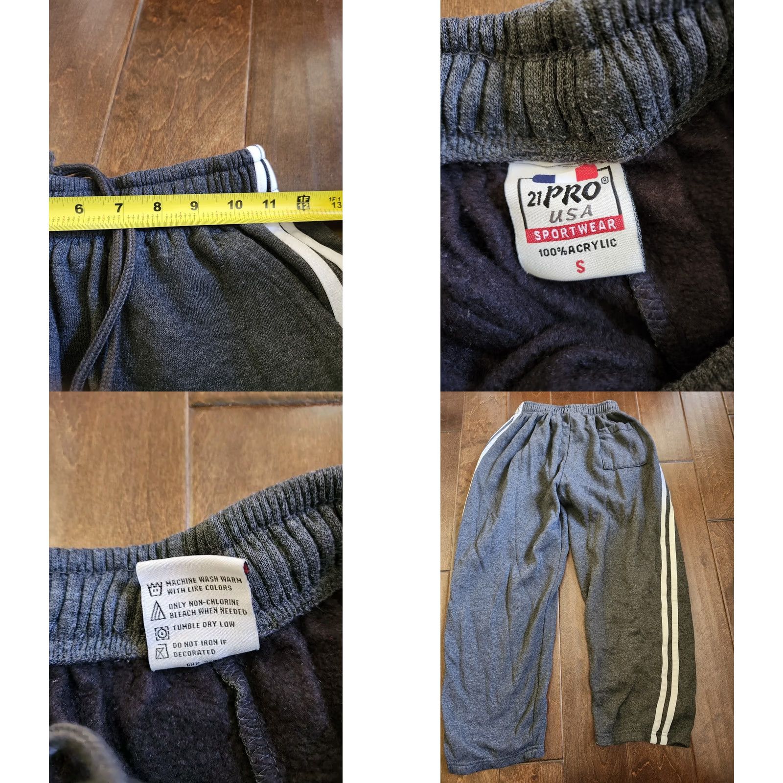 Vintage 21Pro USA Sportswear Sweatpants - Gray Drawstring Pants - Men's Small - Regular Fit - Sweatpants Size US 29 - 9 Thumbnail