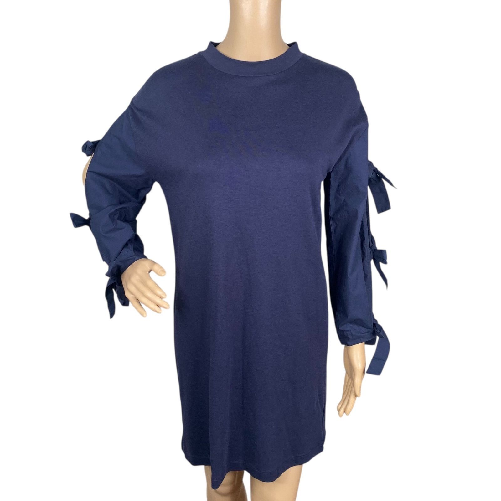 Tory Burch Tory Burch Emilia Navy Blue Bows Shift Dress SZ XS Size XS / US 0-2 / IT 36-38 - 3 Thumbnail