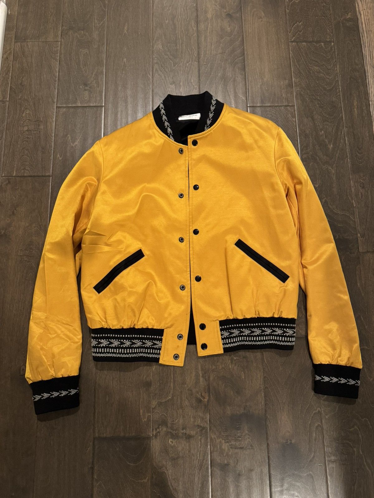 Saint Laurent Paris Saint Laurent Yellow Ikat Teddy Bomber Jacket Size US M / EU 48-50 / 2 - 1 Thumbnail